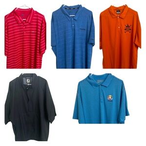 4 Nike Golf Dri Fit Logo Polo Shirt & Foot Dry Joy 1/4 Short Sleeve Pullover XXL